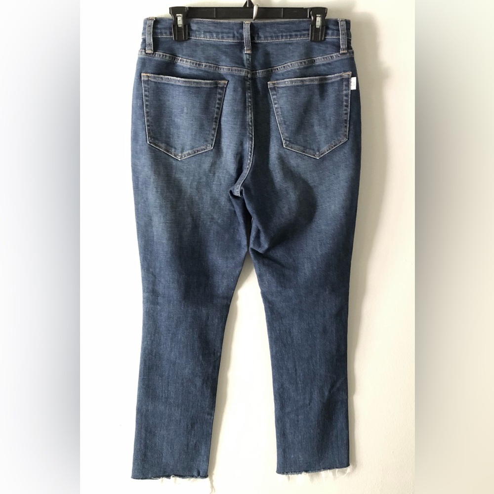 Oliver Logan Blue Distressed Ankle Jeans Premium Denim High Rise - Picture 4 of 7
